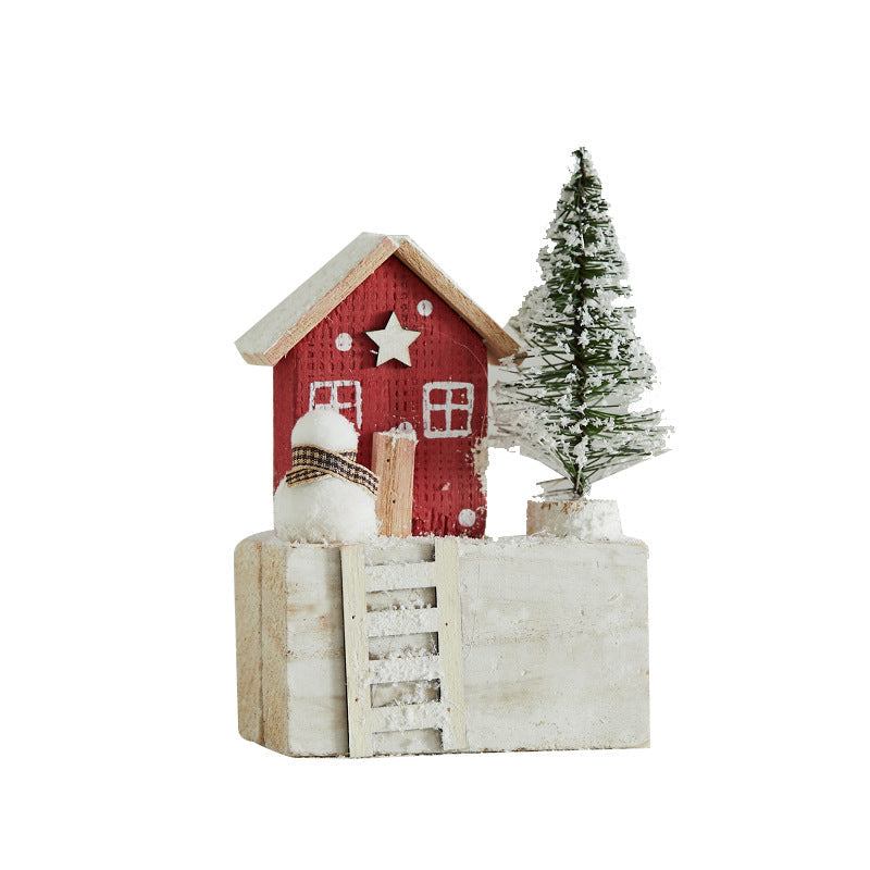 Mini Wooden Christmas Village Decor for Cozy Tables