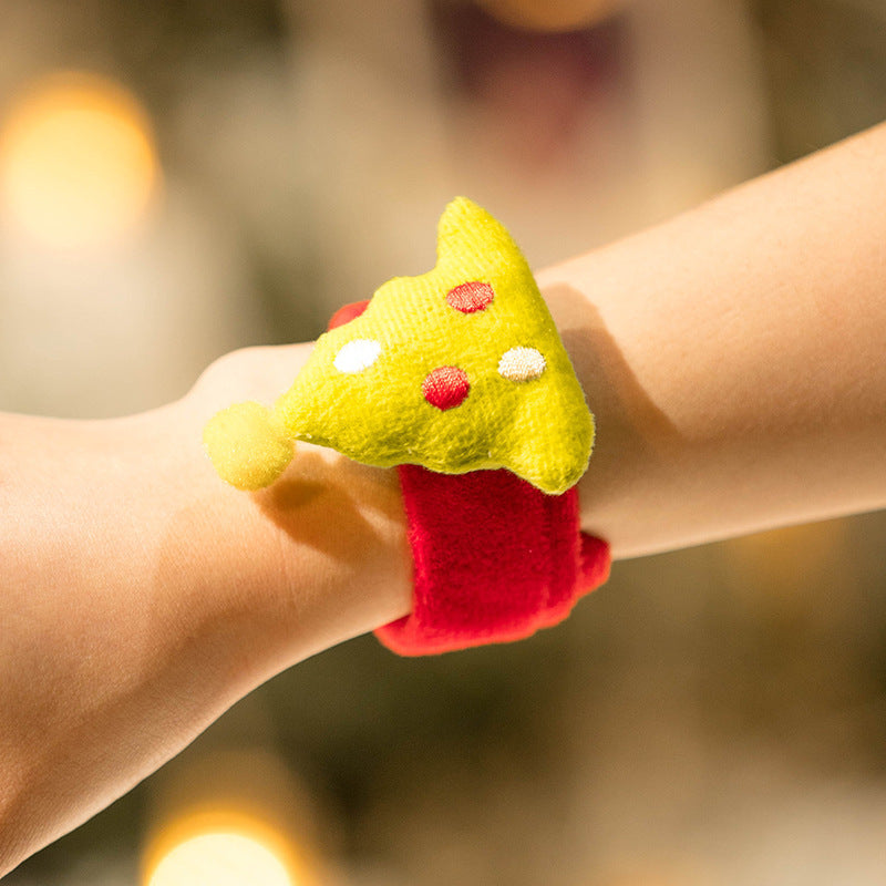 Christmas Plush Slap Bracelets for Festive Kids’ Fun