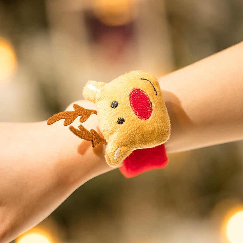 Christmas Plush Slap Bracelets for Festive Kids’ Fun