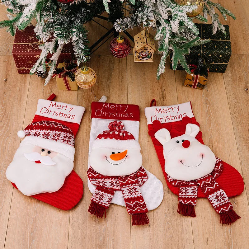 Christmas Character Stocking Gift Bag For Mantel Decor