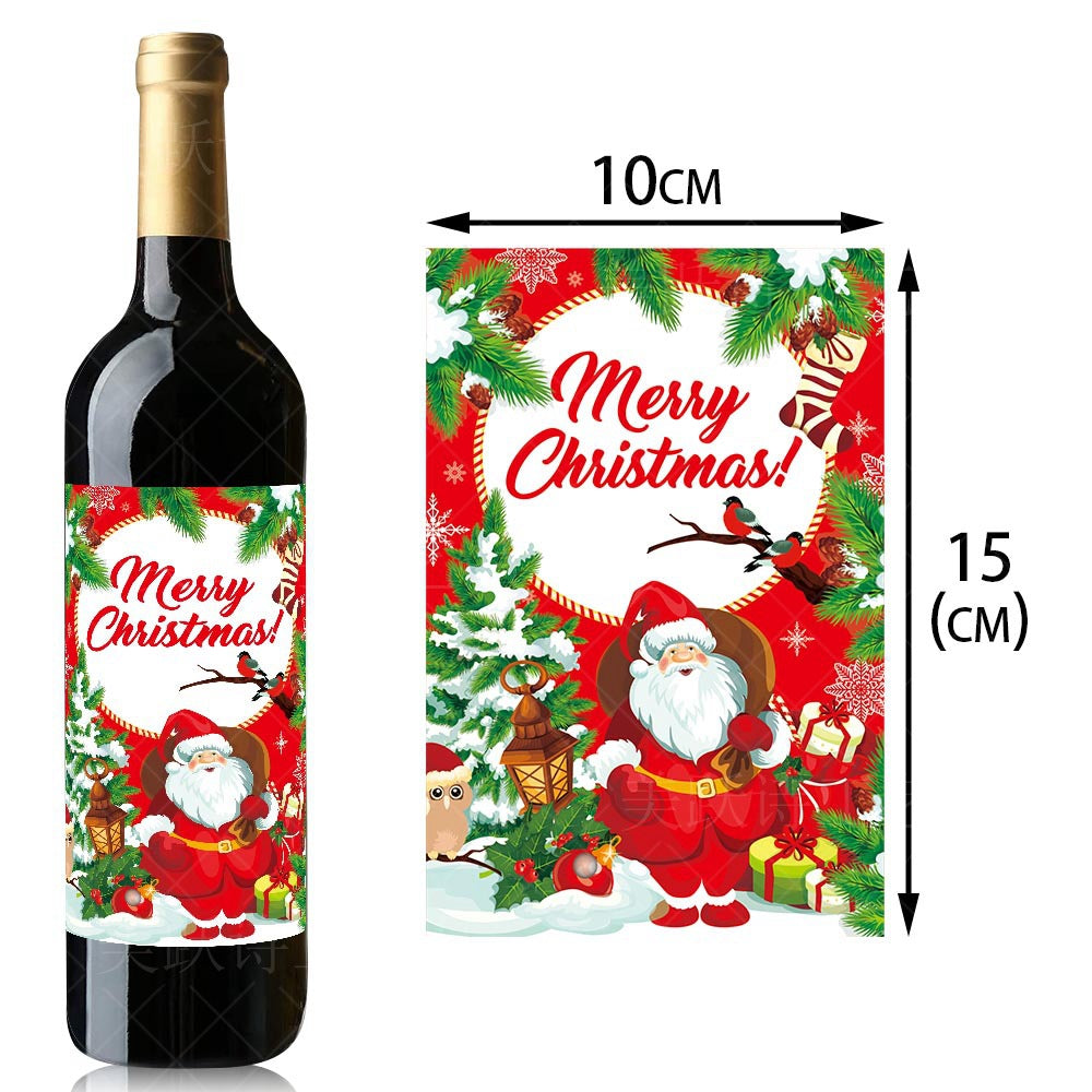 Christmas Wine Bottle Stickers for Festive Holiday Gifts