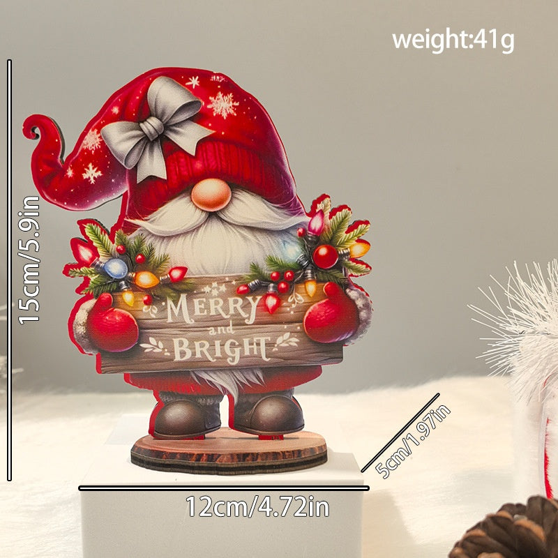 Christmas Wooden Figurine Decor for Festive Displays