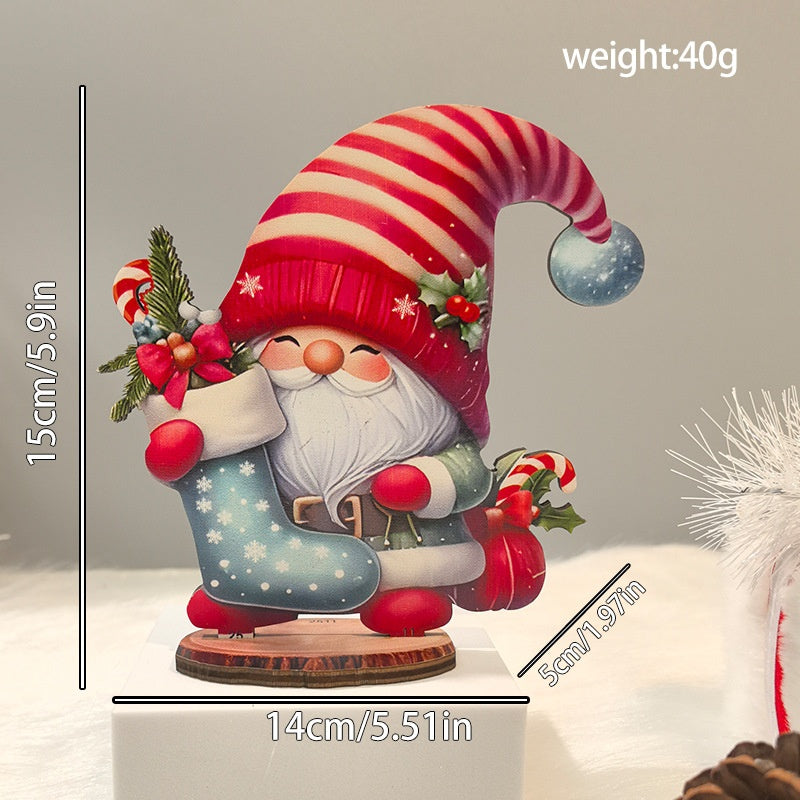 Christmas Wooden Figurine Decor for Festive Displays