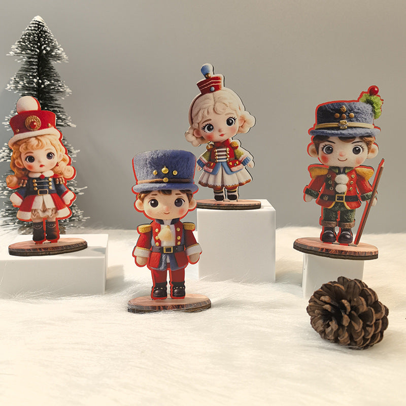 Christmas Wooden Figurine Decor for Festive Displays