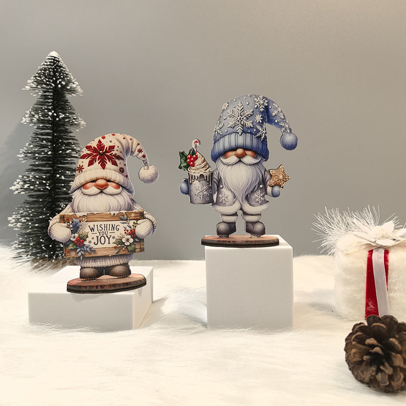 Christmas Wooden Figurine Decor for Festive Displays