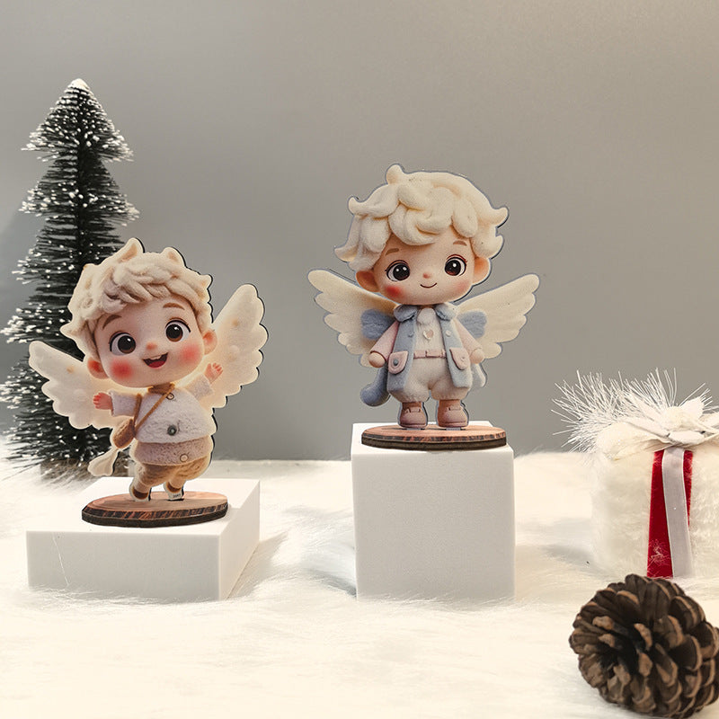 Christmas Wooden Figurine Decor for Festive Displays
