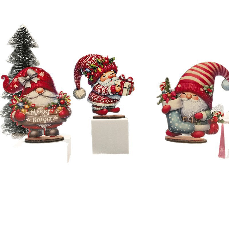 Christmas Wooden Figurine Decor for Festive Displays