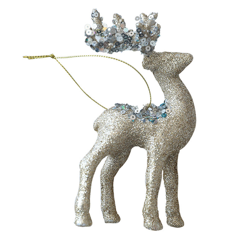 Sparkling Plush Reindeer Christmas Tree Ornament Decor