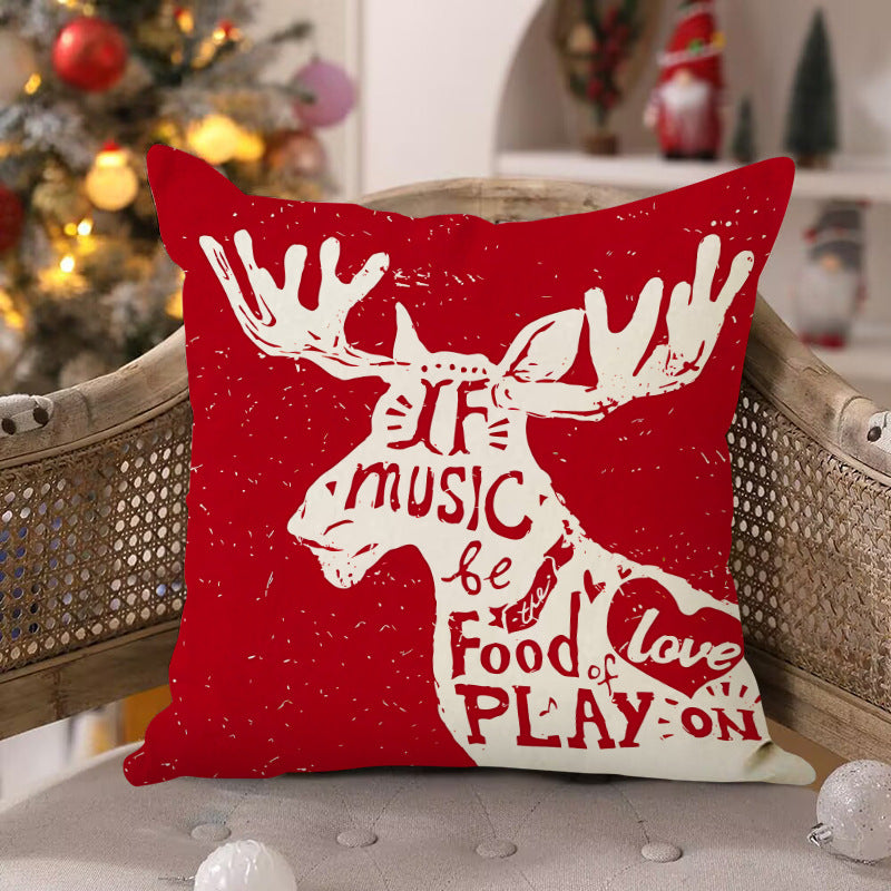 Christmas Pillow Covers – Festive Deer Sofa Decor