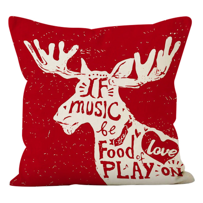 Christmas Pillow Covers – Festive Deer Sofa Decor