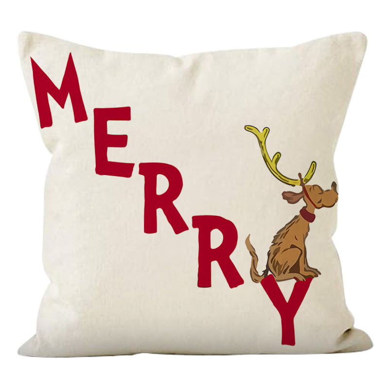 Christmas Pillow Covers – Festive Deer Sofa Decor