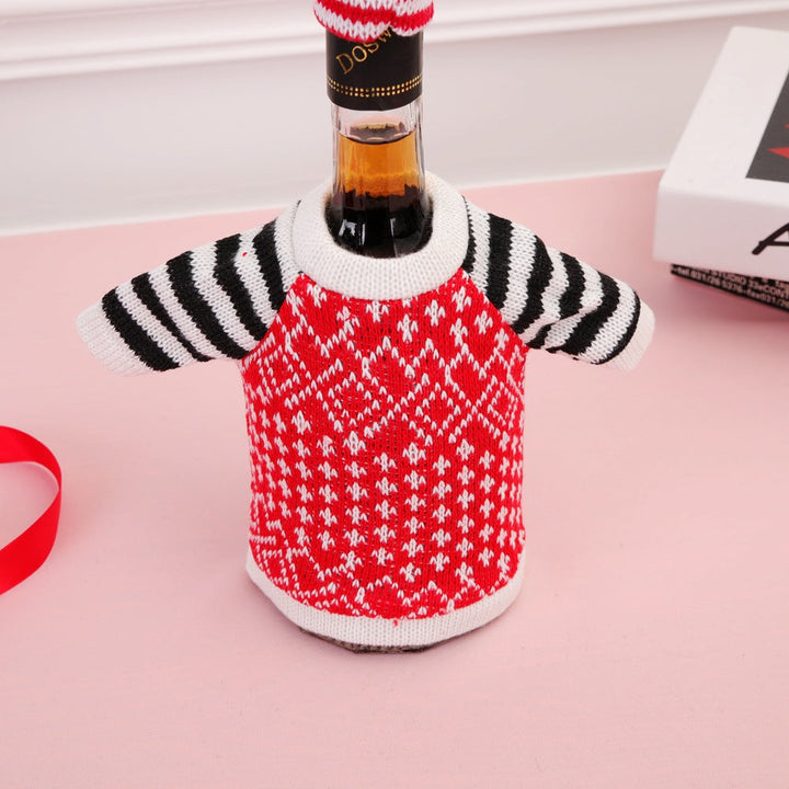 Christmas Wine Bottle Sweater Reindeer Centerpiece