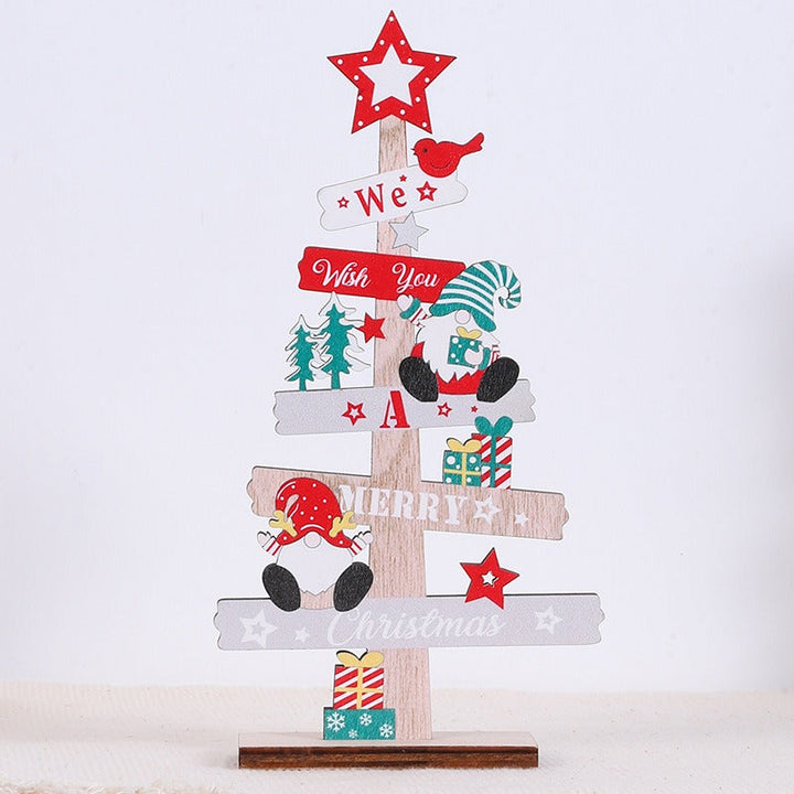 Christmas Wooden Tabletop Tree Centerpiece Decoration