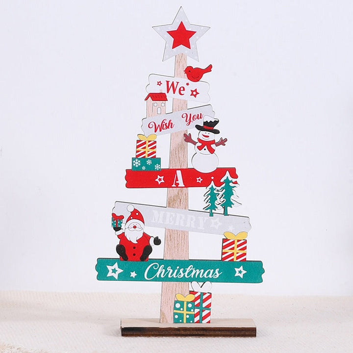 Christmas Wooden Tabletop Tree Centerpiece Decoration
