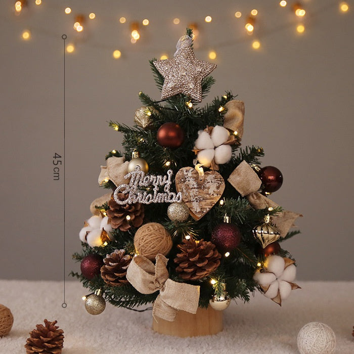 Desktop Christmas Tree Set - Pre-Lit Tabletop Decor