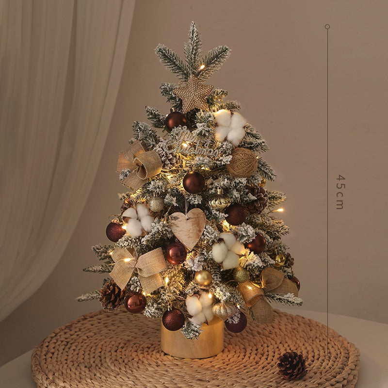 Desktop Christmas Tree Set - Pre-Lit Tabletop Decor