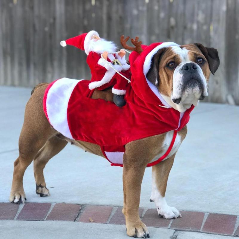 Dog Christmas Costume Santa Reindeer Holiday Outfit