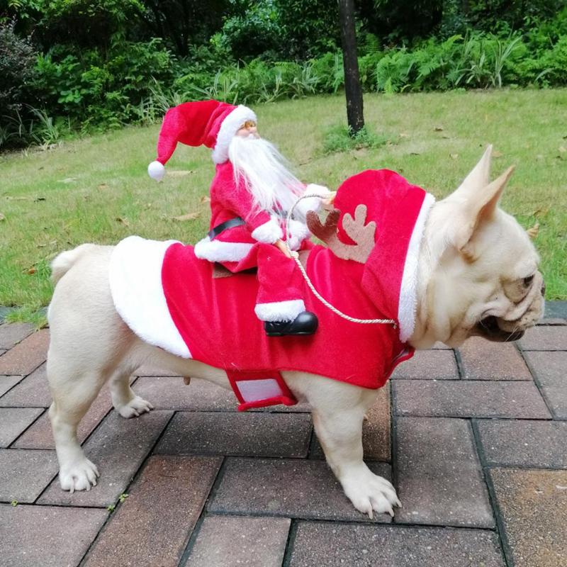 Dog Christmas Costume Santa Reindeer Holiday Outfit