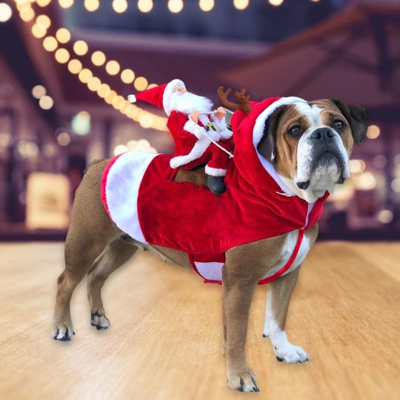 Dog Christmas Costume Santa Reindeer Holiday Outfit