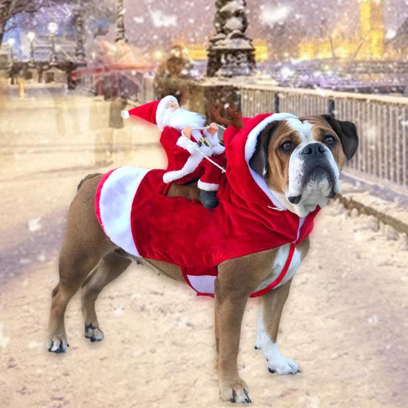 Dog Christmas Costume Santa Reindeer Holiday Outfit