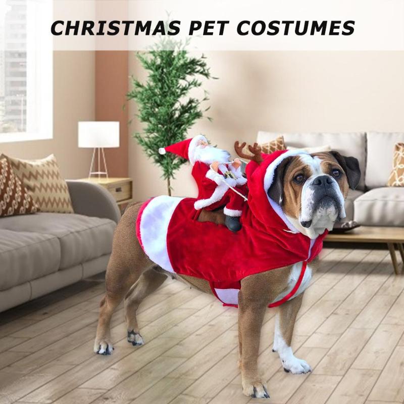 Dog Christmas Costume Santa Reindeer Holiday Outfit