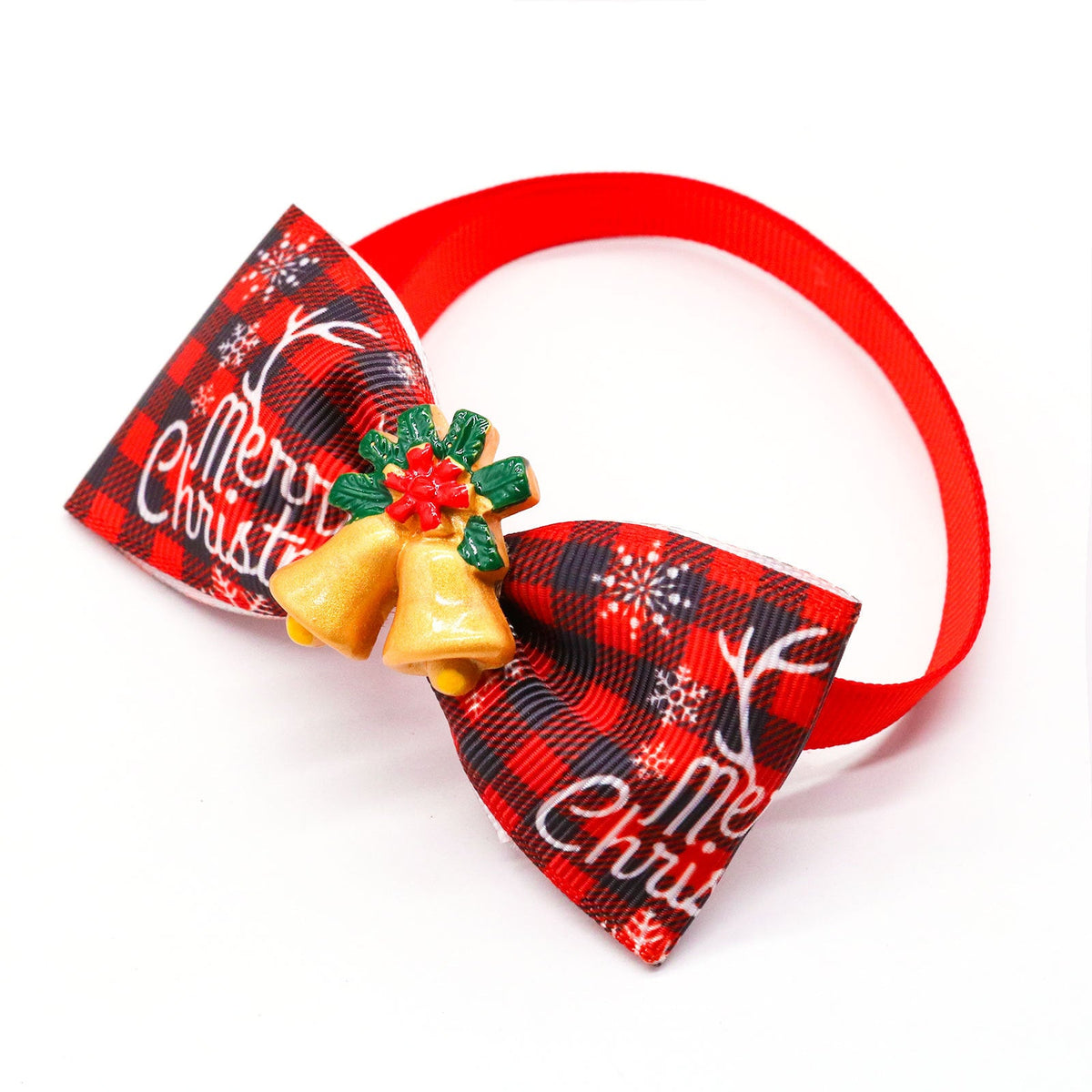 Christmas Pet Bow Collar for Festive Holiday Photos