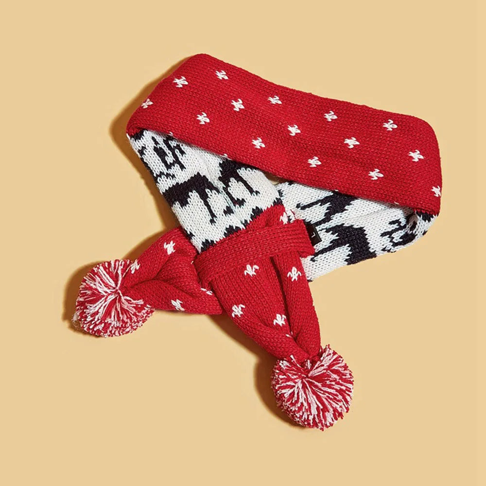 Christmas Dog Scarf – Festive Warm Knitted Pet Accessory