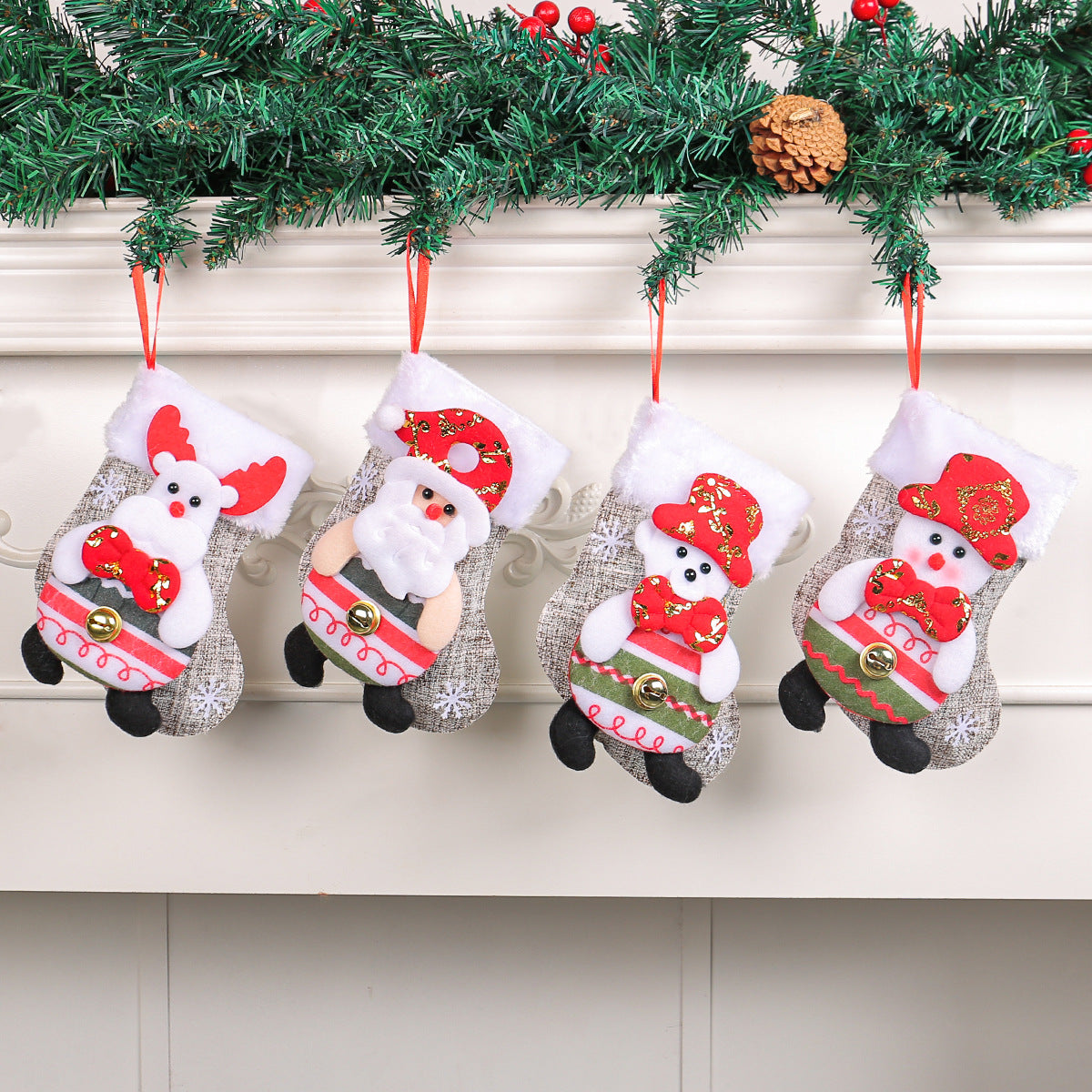 Plush Christmas Stockings for Festive Gift Displays