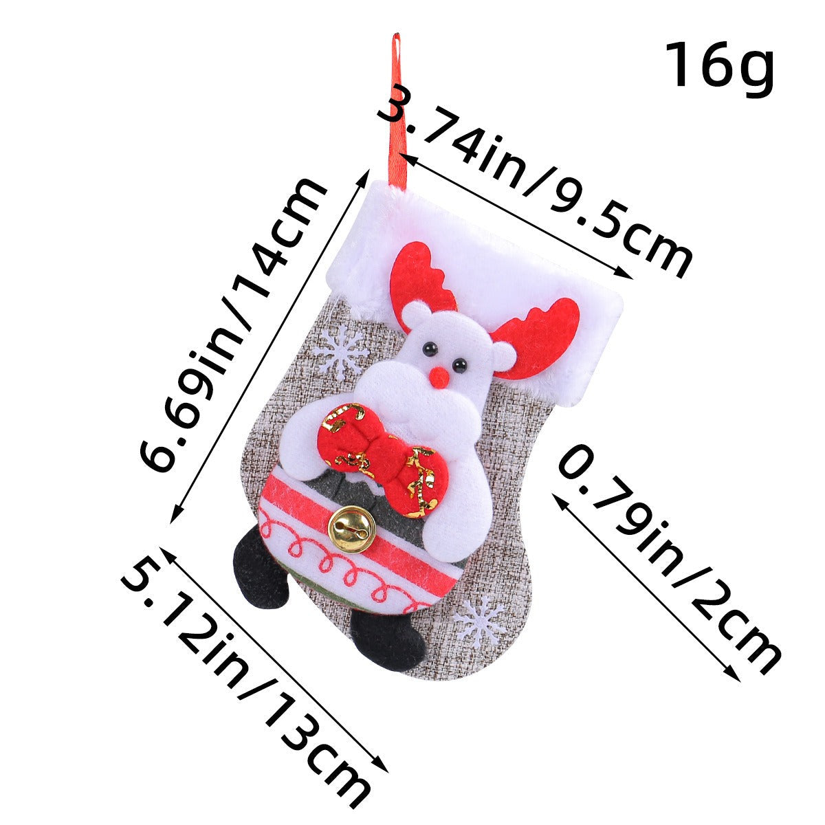 Christmas Plush Stocking Ornament & Gift Bag Decor