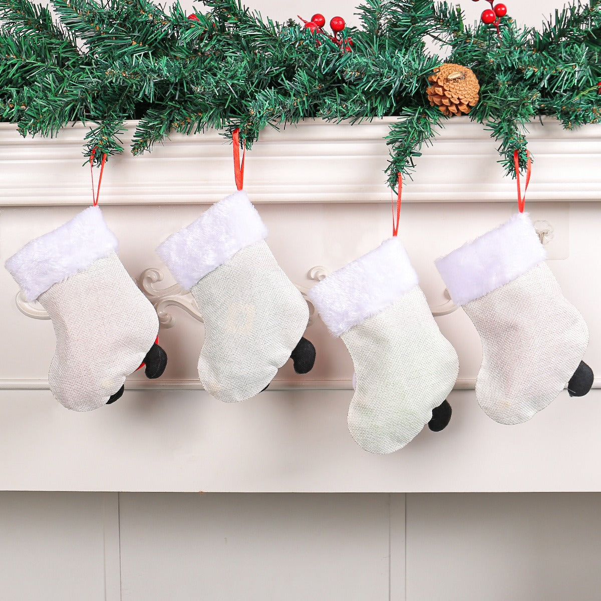 Christmas Plush Stocking Ornament & Gift Bag Decor