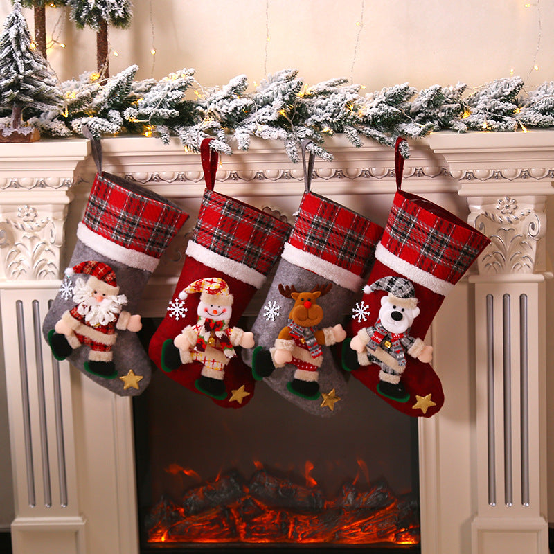 Christmas Stocking Set with Plush Holiday Characters