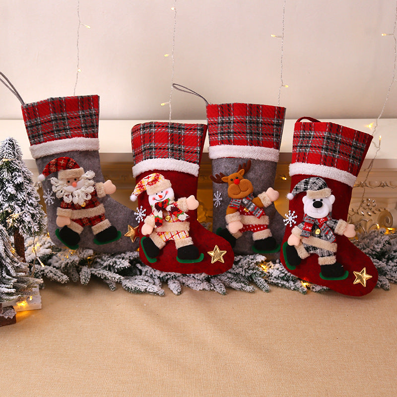 Christmas Stocking Set with Plush Holiday Characters