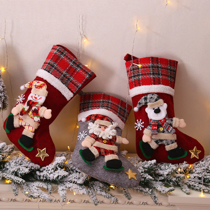 Christmas Stocking Set with Plush Holiday Characters