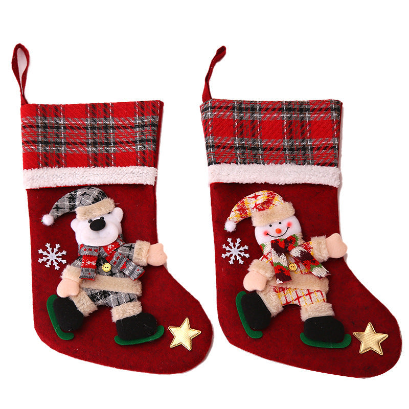Christmas Stocking Set with Plush Holiday Characters