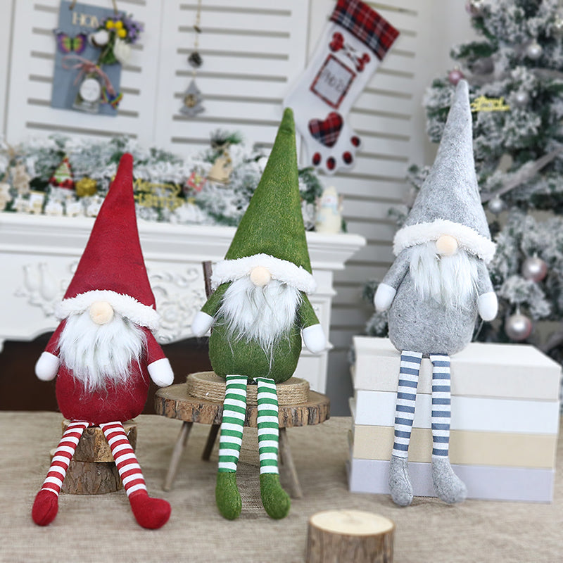 Nordic Gnome Christmas Ornament Set of 3 Plush Décor