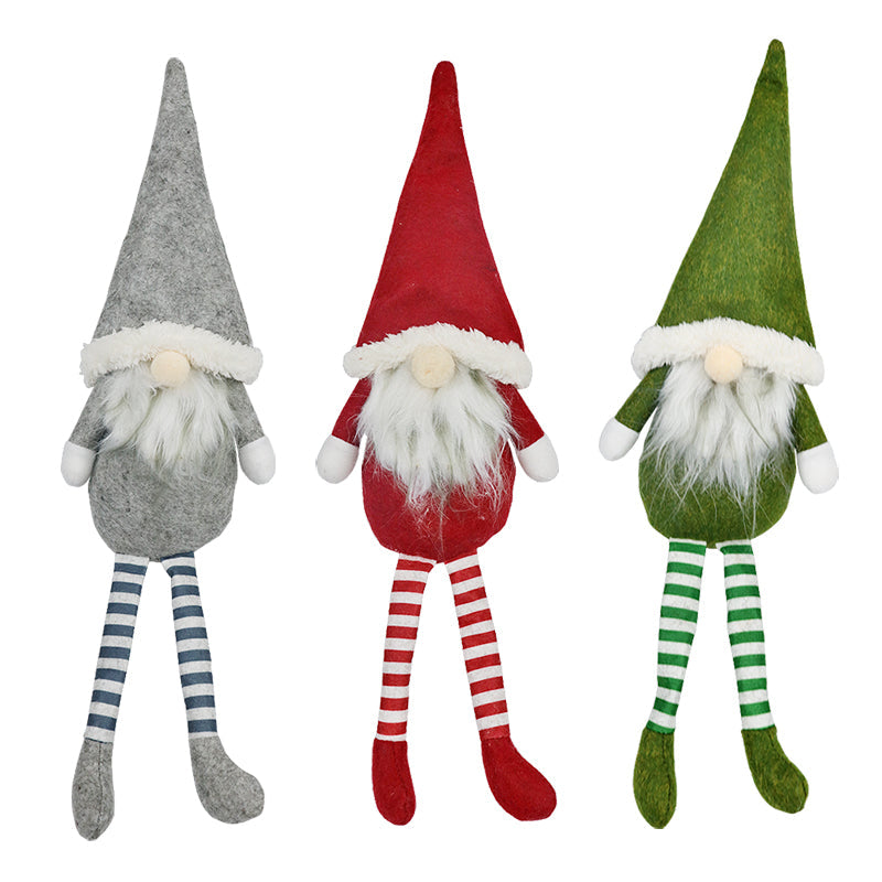 Nordic Gnome Christmas Ornament Set of 3 Plush Décor