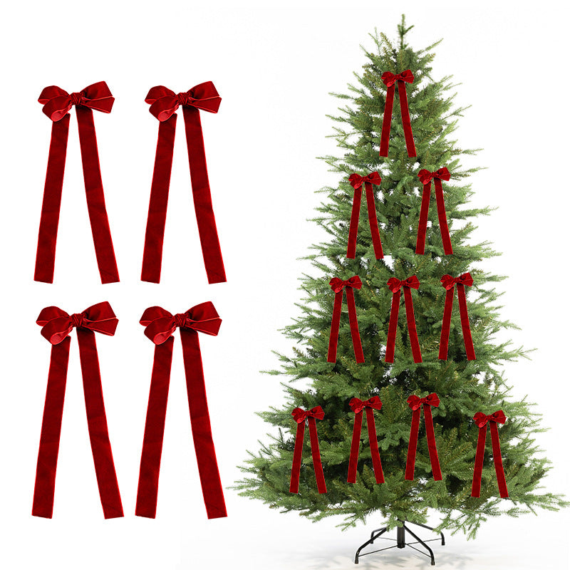Christmas Velvet Bow Ornament for Elegant Holiday Trees