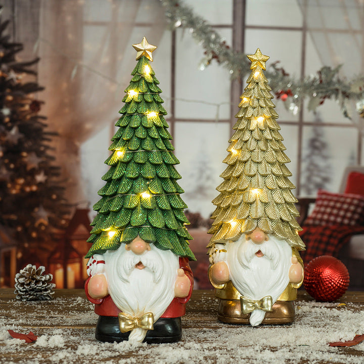 Christmas Gnome Decorations with Warm Glowing Lights