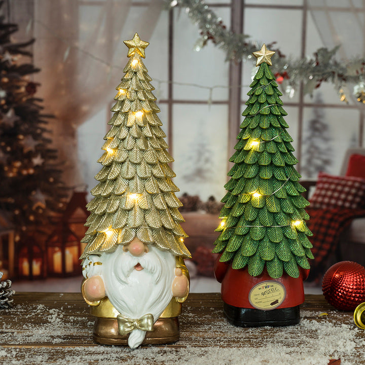 Christmas Gnome Decorations with Warm Glowing Lights