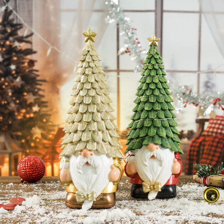 Christmas Gnome Decorations with Warm Glowing Lights