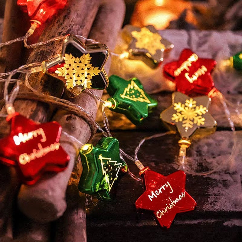 Electroplated Star Christmas LED String Lights for Tree