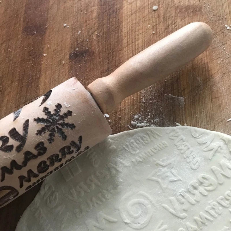 Christmas Embossing Rolling Pin for Cookies and Fondant