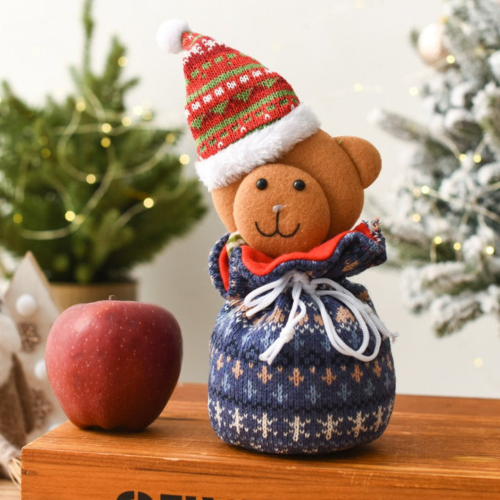 Christmas Apple Gift Bag – Festive Drawstring Pouch