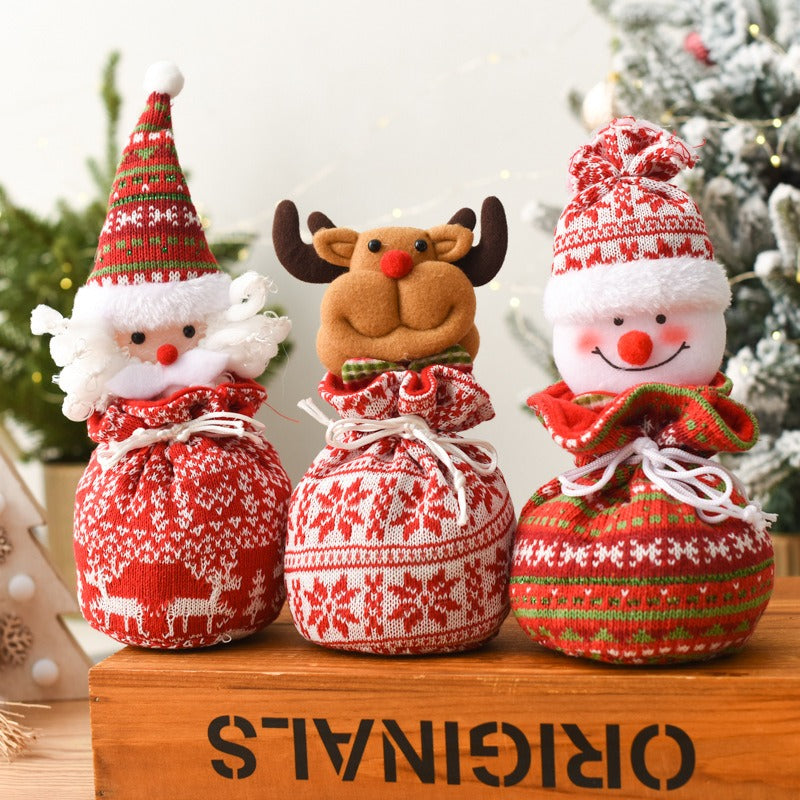 Christmas Apple Gift Bag – Festive Drawstring Pouch