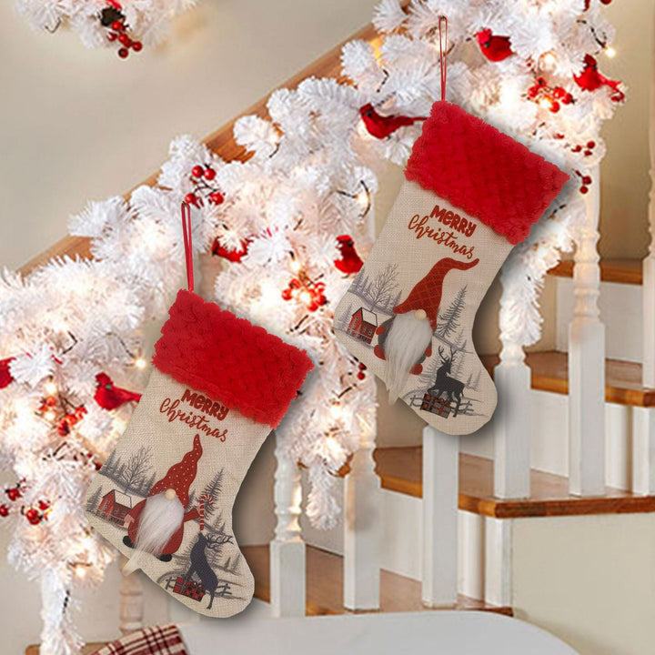 Faceless Santa Gnome Christmas Stocking Ornament
