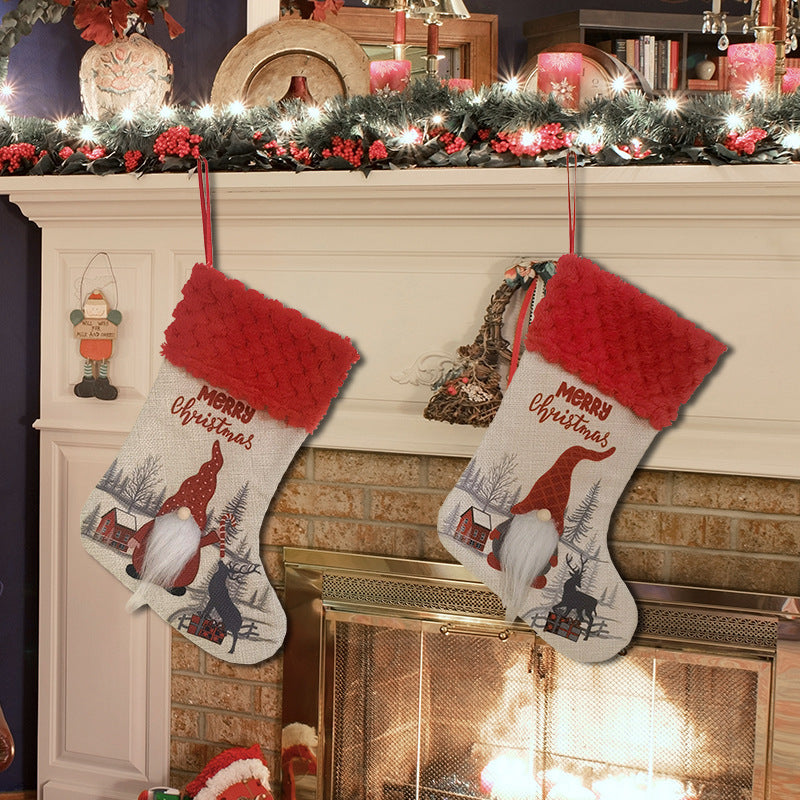 Faceless Santa Gnome Christmas Stocking Ornament