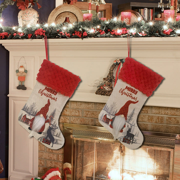 Faceless Santa Gnome Christmas Stocking Ornament
