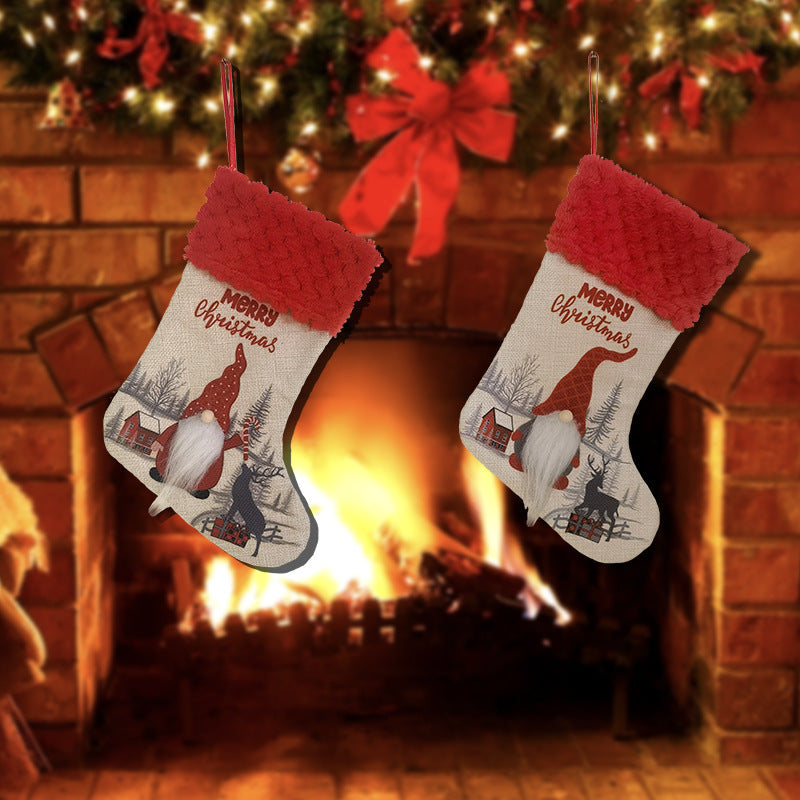 Faceless Santa Gnome Christmas Stocking Ornament