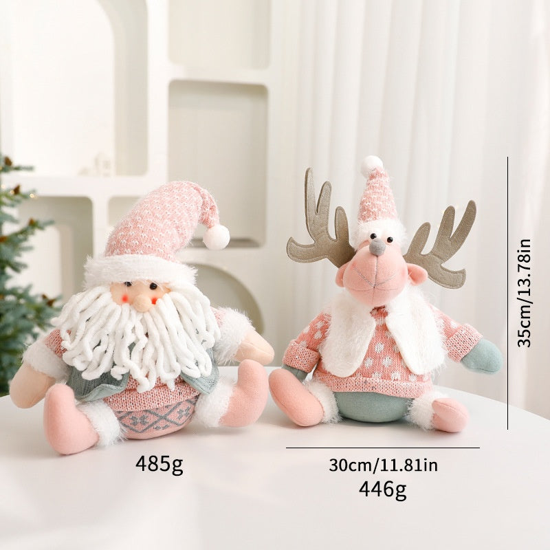 Christmas Faceless Doll Set for Cozy Tabletop Decor