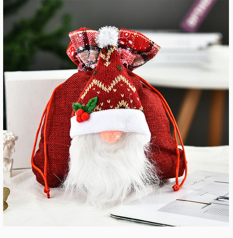 Christmas Santa Gnome Gift Bag For Festive Treats